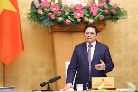 Thủ tướng Phạm Minh Chính kết luận Phiên họp Chính phủ thường kỳ tháng 3. (Ảnh: Dương Giang/TTXVN)
