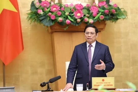 Thủ tướng Phạm Minh Chính kết luận Phiên họp Chính phủ thường kỳ tháng 3. (Ảnh: Dương Giang/TTXVN)