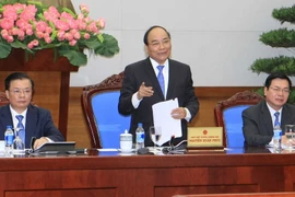 Phó Thủ tướng Nguyễn Xuân Phúc, Trưởng ban Ban Chỉ đạo 389 quốc gia phát biểu tại hội nghị. (Ảnh: Doãn Tấn/TTXVN)