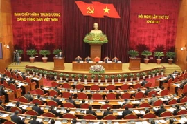 Toàn cảnh hội nghị ban chấp hành Trung ương Đảng lần thứ 4 khóa XI. (Ảnh: Trí Dũng/TTXVN)