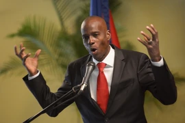 Ứng cử viên Jovenel Moise tại một cuộc họp báo ở Port-au-Prince, Haiti ngày 22/10. (Nguồn: THX/TTXVN) 