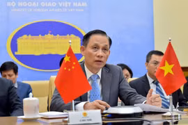 Thứ trưởng Ngoại giao Lê Hoài Trung phát biểu. (Ảnh: TTXVN phát)