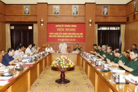 Tổng Bí thư, Chủ tịch nước Nguyễn Phú Trọng, Bí thư Quân ủy Trung ương phát biểu chỉ đạo Hội nghị. (Ảnh: Trí Dũng/TTXVN)