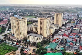 Khu nhà ở xã hội tại Xã Kim Chung, huyện Đông Anh (Hà Nội) dành cho công nhân khu công nghiệp Thăng Long, là dự án phù hợp với đa số người lao động. (Ảnh: Danh Lam/TTXVN)