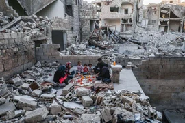 Cảnh đổ nát sau các cuộc giao tranh tại Idlib, Syria, ngày 4/5/2020. (Ảnh: AFP/TTXVN)
