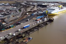 Bến phà Newhaven ở thị trấn Newhaven thuộc quận Lewes, hạt East Sussex. (Nguồn: PA)
