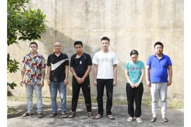 Các đối tượng bị bắt giữ. (Ảnh: Công Tường/TTXVN)