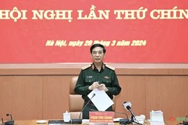 Đại tướng Phan Văn Giang phát biểu tại hội nghị. (Nguồn: Quân đội Nhân dân)