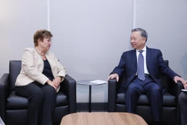 Tổng Bí thư, Chủ tịch nước Tô Lâm tiếp Tổng Giám đốc Quỹ Tiền tệ Quốc tế (IMF) Kristalina Georgieva. (Ảnh: Lâm Khánh/TTXVN)