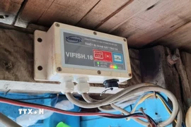 Thiết bị giám sát hành trình trên tàu cá. (Nguồn: TTXVN)
