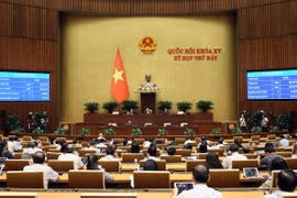 Quốc hội biểu quyết thông qua Luật sửa đổi, bổ sung một số điều của Luật Cảnh vệ. (Ảnh: An Đăng/TTXVN)