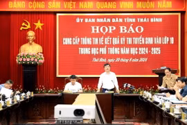 Quang cảnh buổi họp báo. (Ảnh: Thế Duyệt/TTXVN)