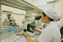 Xét nghiệm lao (đọc tiêu bản lao) tại Bệnh viện Lao Phạm Ngọc Thạch Thành phố Hồ Chí Minh. (Ảnh: Phương Vy/TTXVN)