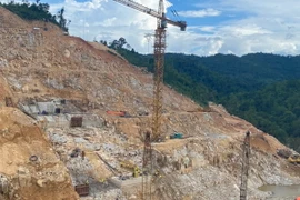 Công trường thi công hồ chứa nước Sông Chò 1. (Nguồn: Báo Khánh Hòa)