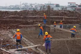 Công trường thi công Dự án đường dây 500kV Nhà máy Nhiệt điện Nam Định 1-Thanh Hóa. (Ảnh: Dương Giang/TTXVN)