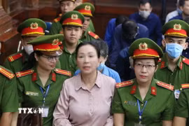 Bị cáo Trương Mỹ Lan tại phiên toà. (Ảnh: Hồng Giang/TTXVN)