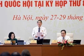 Phó Chủ tịch Quốc hội Nguyễn Đức Hải điều hành phiên họp. (Ảnh: Doãn Tấn/TTXVN)