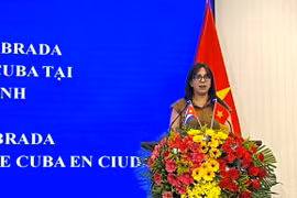Bà Ariadne Feo Labrda - Tổng Lãnh sự Cộng hòa Cuba tại Thành phố Hồ Chí Minh phát biểu. (Ảnh: Ánh Tuyết/TTXVN)