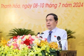 Chủ tịch Quốc hội Trần Thanh Mẫn phát biểu chỉ đạo tại Kỳ họp thứ 20, Hội đồng Nhân dân tỉnh Thanh Hóa khóa XVIII, nhiệm kỳ 2021-2026. (Ảnh: An Đăng/TTXVN)