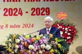 Ông Đỗ Văn Chiến, Ủy viên Bộ Chính trị, Bí thư Trung ương Đảng, Chủ tịch Ủy ban Trung ương Mặt trận Tổ quốc Việt Nam phát biểu. (Ảnh: Trần Trang/TTXVN)