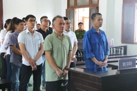 Các bị cáo nghe tòa tuyên án. (Ảnh: Tường Quân/TTXVN)