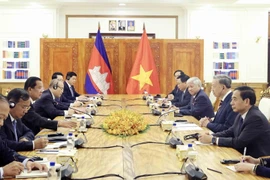 Chủ tịch nước Tô Lâm hội đàm với Chủ tịch Đảng CPP, Chủ tịch Thượng viện Campuchia Samdech Techo Hun Sen. (Ảnh: Nhan Sáng/TTXVN)