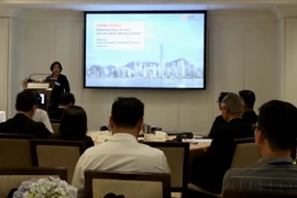 Quang cảnh buổi giao lưu 'Hong Kong (Trung Quốc) cùng Việt Nam-Khám phá các cơ hội đầu tư và kinh doanh.' (Ảnh: Xuân Anh/TTXVN)