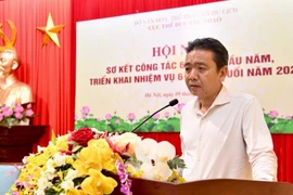 Thứ trưởng Hoàng Đạo Cương phát biểu chỉ đạo Hội nghị. (Nguồn: Cục Thể dục Thể thao)