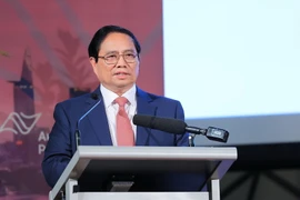 Thủ tướng Phạm Minh Chính phát biểu tại Diễn đàn Doanh nghiệp Việt Nam-Australia. (Ảnh: Dương Giang/TTXVN)