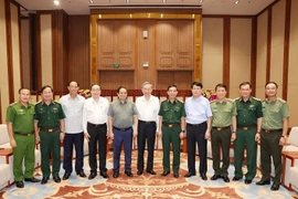 Tổng Bí thư, Chủ tịch nước Tô Lâm cùng các lãnh đạo Đảng, Nhà nước dự gặp mặt nhân Kỷ niệm 79 năm Ngày truyền thống Công an nhân dân. (Ảnh: Trí Dũng/TTXVN)