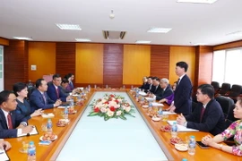 Quang cảnh buổi làm việc tại Trường Cán bộ Thanh tra. (Ảnh: Văn Điệp/TTXVN)