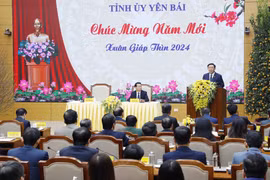 Chủ tịch Quốc hội Vương Đình Huệ phát biểu. (Ảnh: Nhan Sáng/TTXVN)