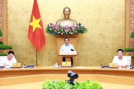 Thủ tướng Phạm Minh Chính chủ trì phiên họp Chính phủ chuyên đề về xây dựng pháp luật tháng 8 năm 2024. (Ảnh: Dương Giang/TTXVN)