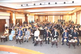 Các đại biểu tham dự Diễn đàn Hợp tác Thương mại, Đầu tư và Du lịch thúc đẩy Hành lang Kinh tế Đông Tây và Tam giác phát triển CLV. (Ảnh: TTXVN phát)