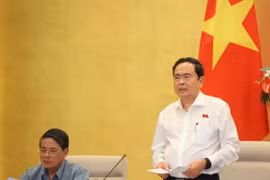 Chủ tịch Quốc hội Trần Thanh Mẫn phát biểu chỉ đạo cuộc họp. (Ảnh: Văn Điệp/TTXVN)