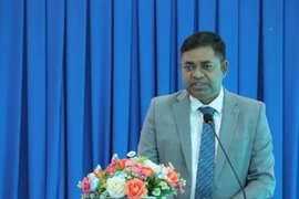 Ông Madan Mohan Sethi, Tổng Lãnh sự Ấn Độ tại Thành phố Hồ Chí Minh phát biểu tại Hội nghị. (Ảnh: TTXVN phát)
