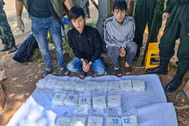 Phạm Duy Trung và Phạm Ngọc Đạt bị bắt khi đang vận chuyển 20kg tinh thể nghi là ma túy tổng hợp. (Nguồn: Công an tỉnh Quảng Trị)