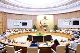 Phiên họp Chính phủ chuyên đề về xây dựng pháp luật tháng 8 năm 2024. (Ảnh: Dương Giang/TTXVN)