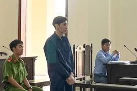 Bị cáo Lê Thanh Bằng tại phiên tòa sơ thẩm. (Ảnh: TTXVN phát)