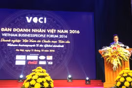 Diễn đàn Doanh nghiệp Việt Nam 2016, ngày 11/10, (Ảnh: PV/Vietnam+)