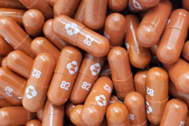 Thuốc kháng virus molnupiravir do công ty dược Merck & Co của Mỹ bào chế. (Ảnh: AFP/TTXVN)
