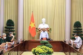 Chủ tịch nước Nguyễn Xuân Phúc phát biểu. (Ảnh: Thống Nhất/TTXVN)