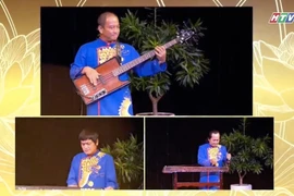 Tiết mục "Vó ngựa trời Nam" do Đoàn nhạc dân tộc Nhà hát Ca múa nhạc dân tộc Bông Sen thể hiện (ảnh chụp màn hình). (Ảnh: Thu Hương/TTXVN)