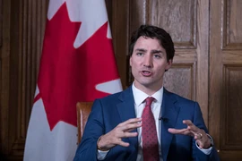 Thủ tướng Canada Justin Trudeau trả lời phỏng vấn tại Ottawa, Ontario, Canada. (Ảnh: AFP/TTXVN)