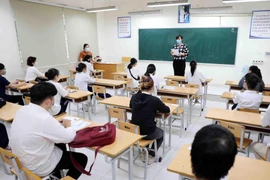 Thí sinh tham dự kỳ thi tốt nghiệp THPT năm 2021 đợt 1. (Ảnh: Thanh Tùng/TTXVN)