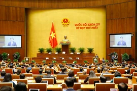 Chủ tịch Quốc hội khóa XIV Vương Đình Huệ phát biểu khai mạc. (Ảnh: Doãn Tấn/TTXVN)