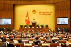 Chủ tịch Quốc hội khóa XIV Vương Đình Huệ phát biểu khai mạc. (Ảnh: Doãn Tấn/TTXVN)