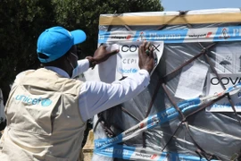 Nhân viên LHQ kiểm tra lô vaccine ngừa COVID-19 theo cơ chế COVAX được chuyển tới Tunis, Tunisia, ngày 16/5/2021. (Ảnh: THX/TTXVN)