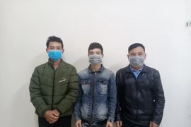 Nhóm đối tượng bị khởi tố vì có hành vi tấn công lực lượng bảo vệ rừng thuộc tổ công tác Trạm thực nghiệm lâm nghiệp Kon Hà Nừng (K'bang, Gia Lai). (Ảnh: TTXVN phát)