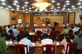 Long An triển khai phòng, chống dịch COVID-19 sau khi ghi nhận ca mắc đầu tiên. (Ảnh: Đức Hạnh/TTXVN)